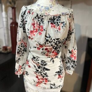 White House Black Market Floral Off-Shoulder Blouse